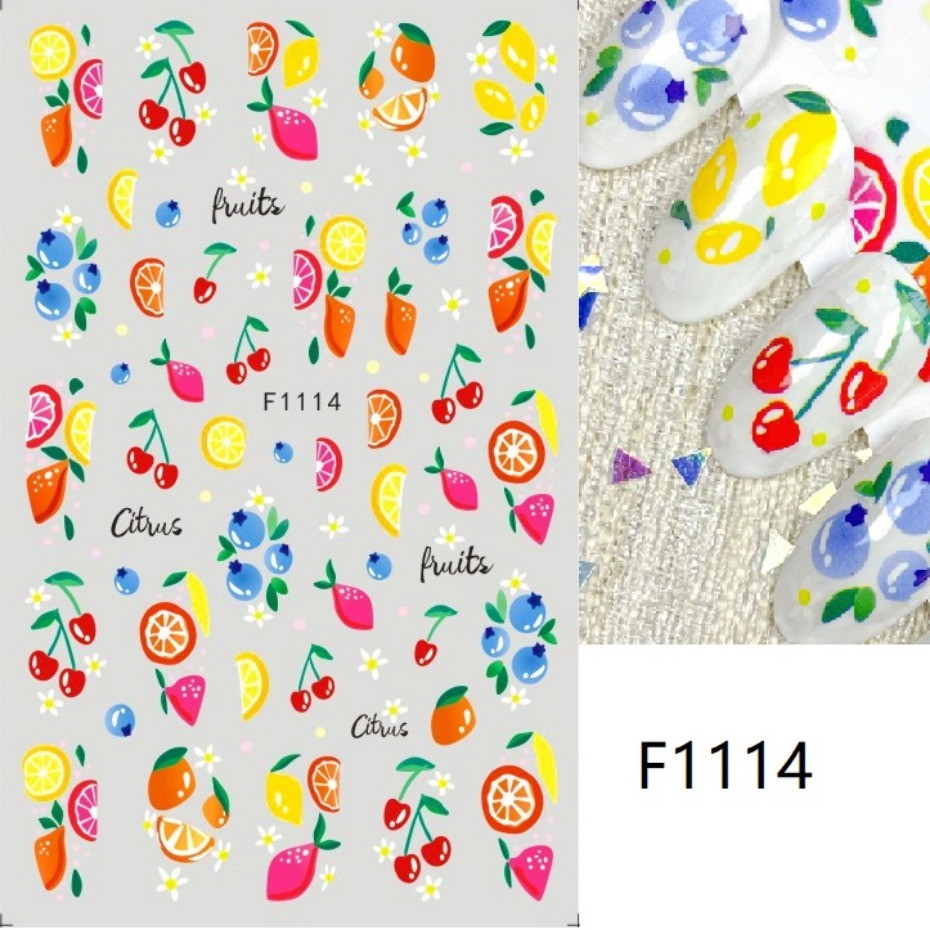 น่ารักไอศกรีมเค้กการ์ตูนออกแบบสติกเกอร์เล็บ DIY Macaron Cherry Lemon Strawberry Decals การออกแบบเล็บ 3D Self กาว Sliders - รูปที่ 4