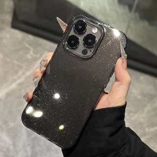 🔥🔥ผงเพชรแผ่นโปร่งใส เทรนด์แฟชั่น เงางาม for iPhone 17 16 11 12 13 15 14 15promax XR 12 13pro เคสเกาหลี 7P 8P XSMAX 11pro