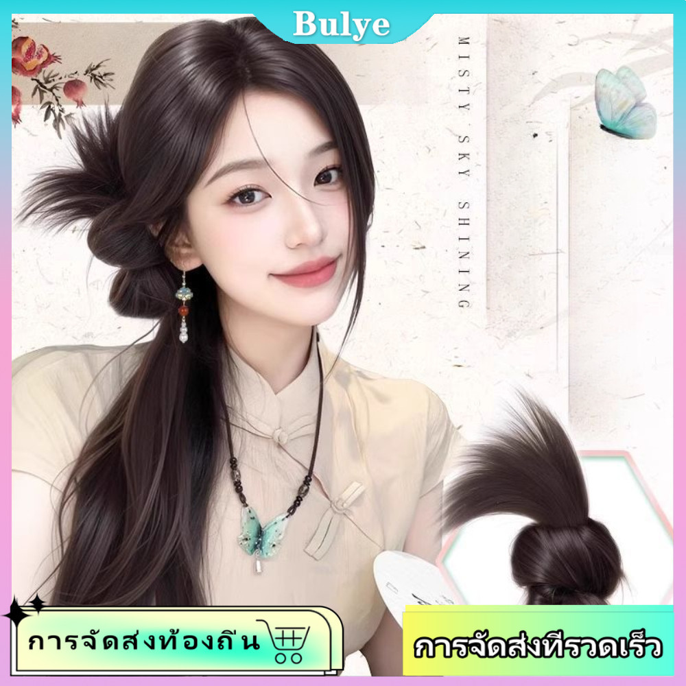 (จัดส่งในพื้นที่) สไตล์เกาหลีหัวลูกชิ้นวิกผมคลิปผู้หญิงอารมณ์ผูกต่ําบรรยากาศการถ่ายภาพ ข้อเสนอ