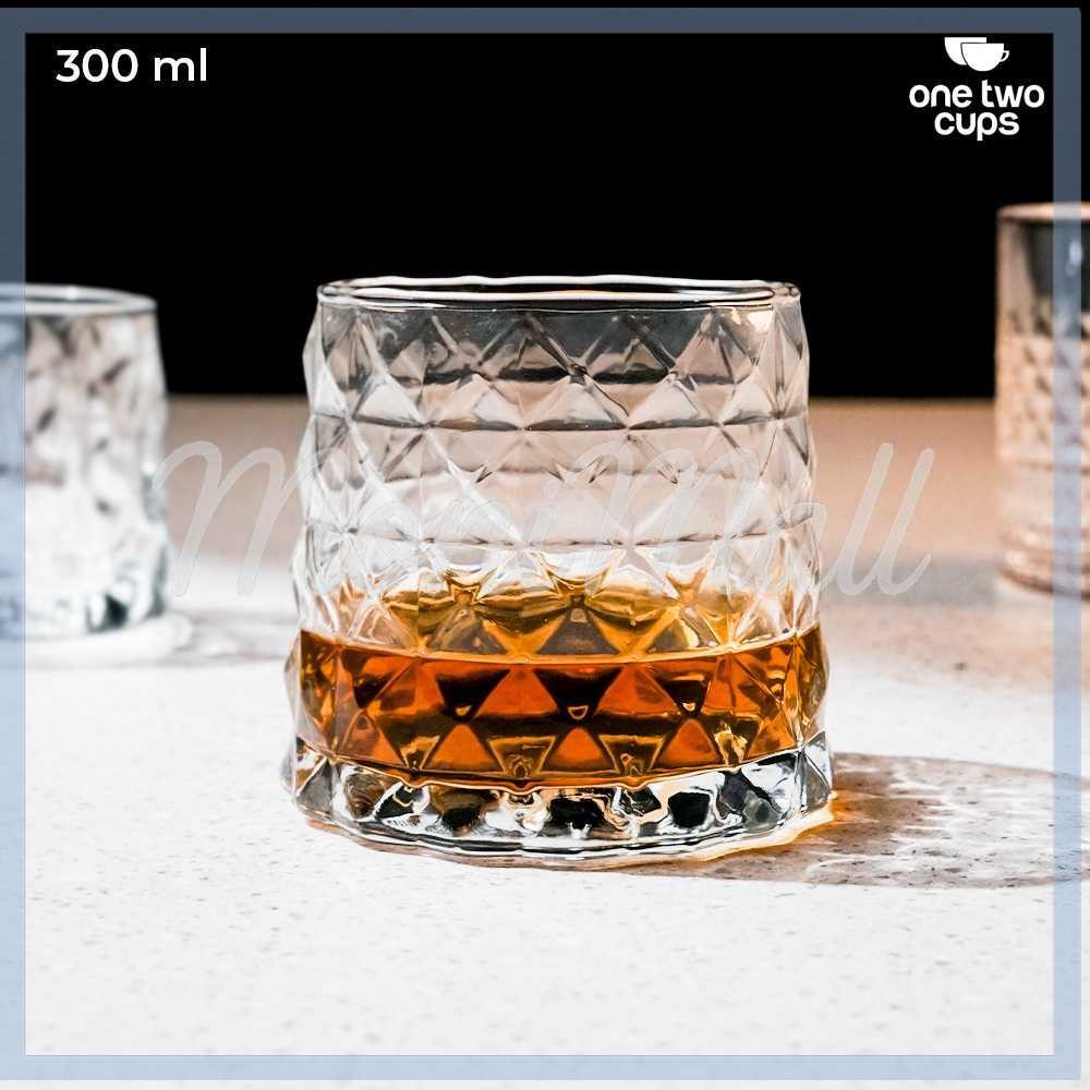 One Two Cups Whisky Cocktail Crystal Diamond Rock Glass 300ml - YJ-30