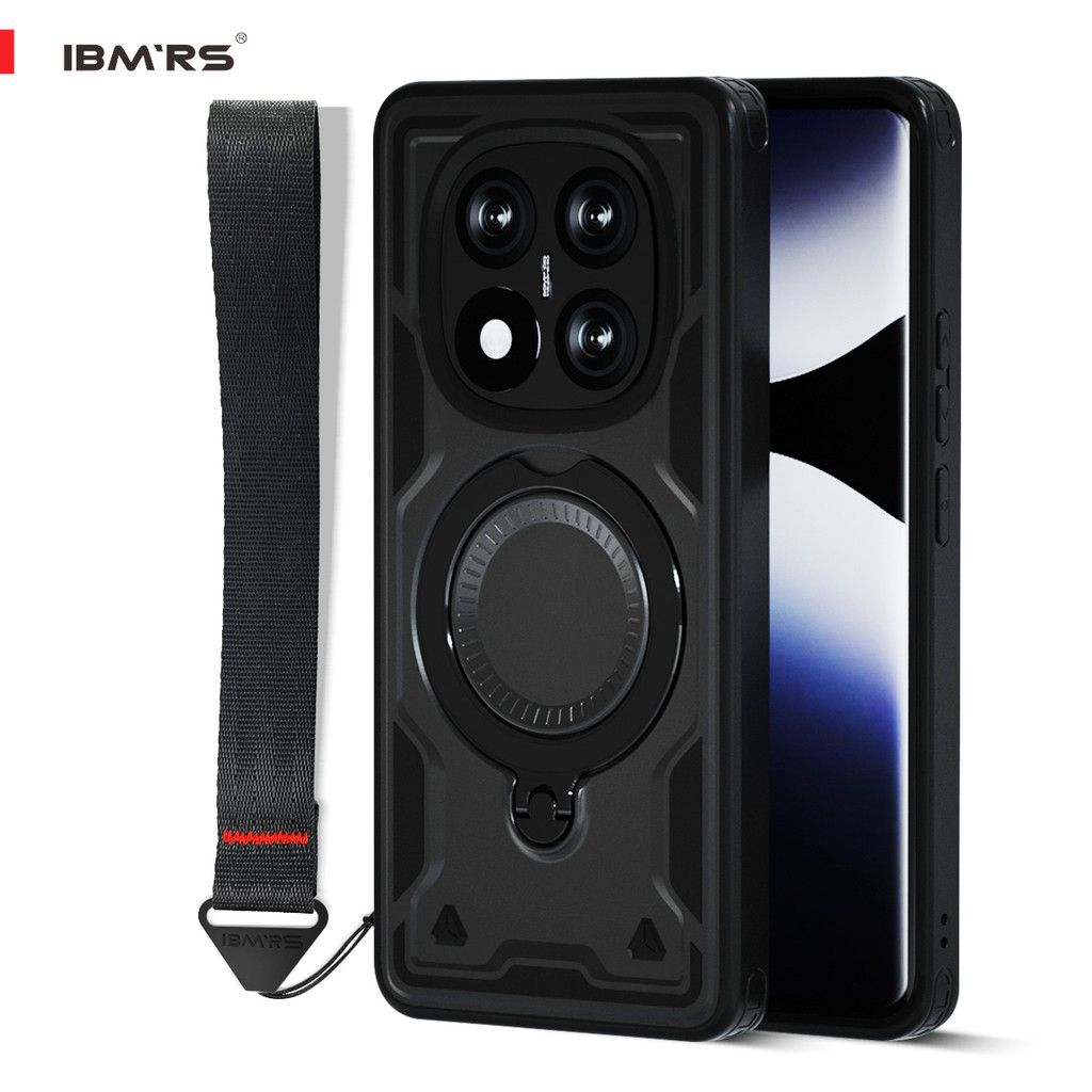 สําหรับ Redmi Note 14 Pro+ 5G เคสโทรศัพท์ฝาครอบกันกระแทกแม่เหล็กพร้อมขาตั้งและเชือกเส้นเล็ก | เข้ากันได้กับเข้ากันได้กับ | ทหารทดลองหยด