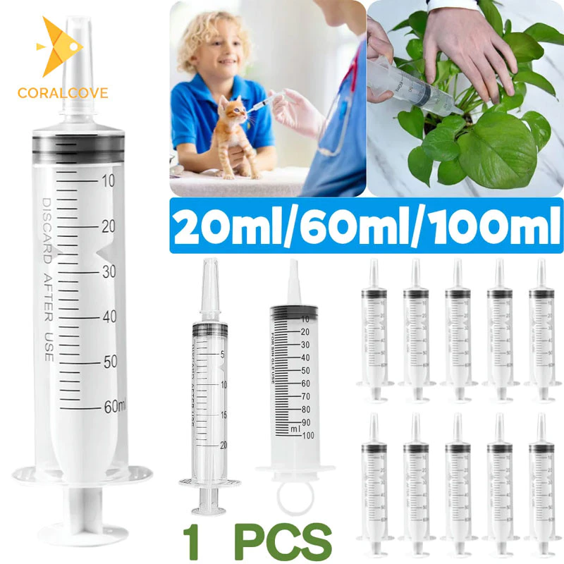coralcoveshop ไซริงค์ให้อาหารสัตว์ สายยาง15 ซมฟรี ที่ป้อนอาหารนก ไซริงค์ป้อนอาหารนก ไซริงค์ 1-100มล.