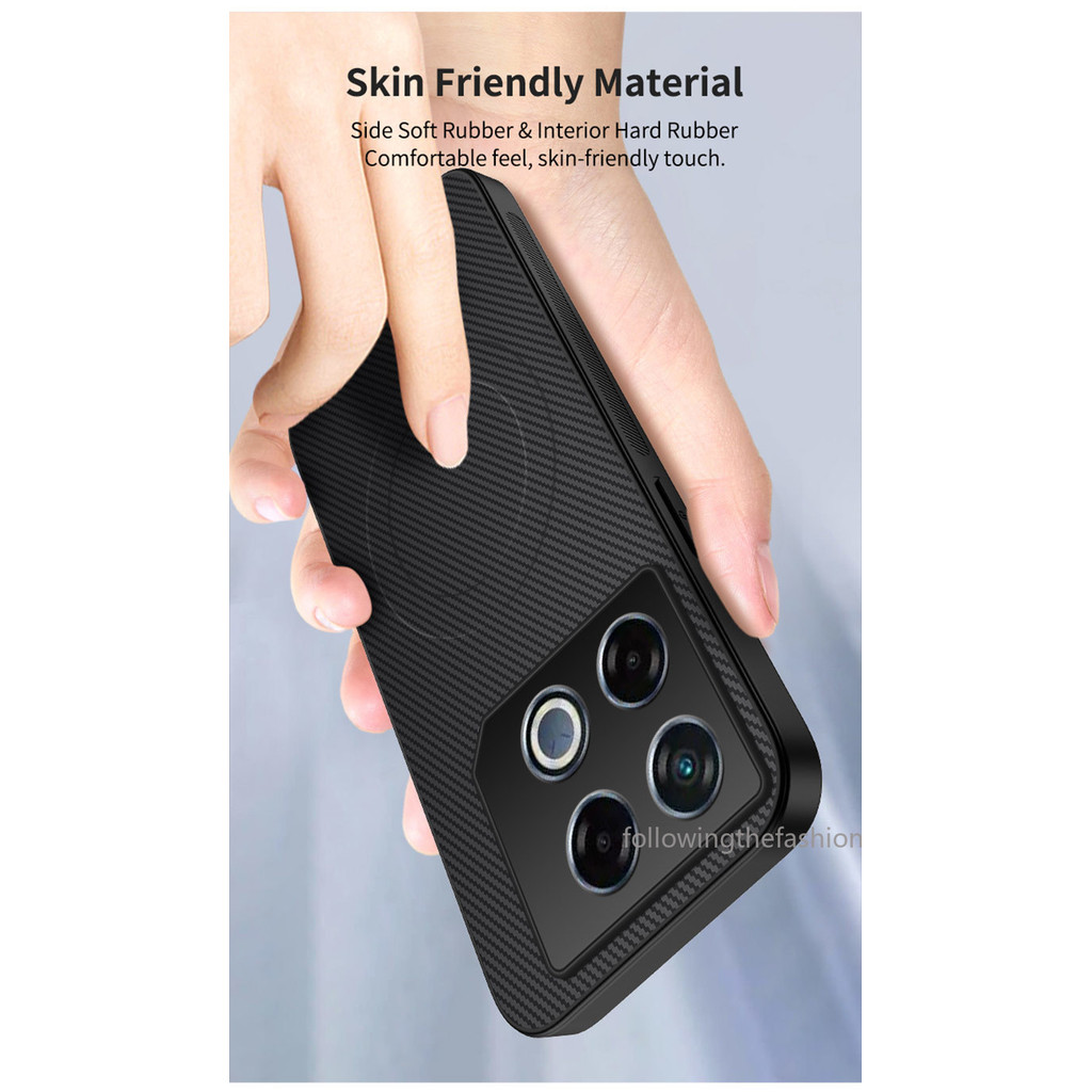 รูปแบบคาร์บอนไฟเบอร์สําหรับ infinix gt 20 Pro infinix GT20 Pro gt 20 Pro 4G 5G 2024 PC Hard Case แม่เหล็กชาร์จไร้สายกรณีธุรกิจเคสโทรศัพท์ฝาหลัง - รูปที่ 4