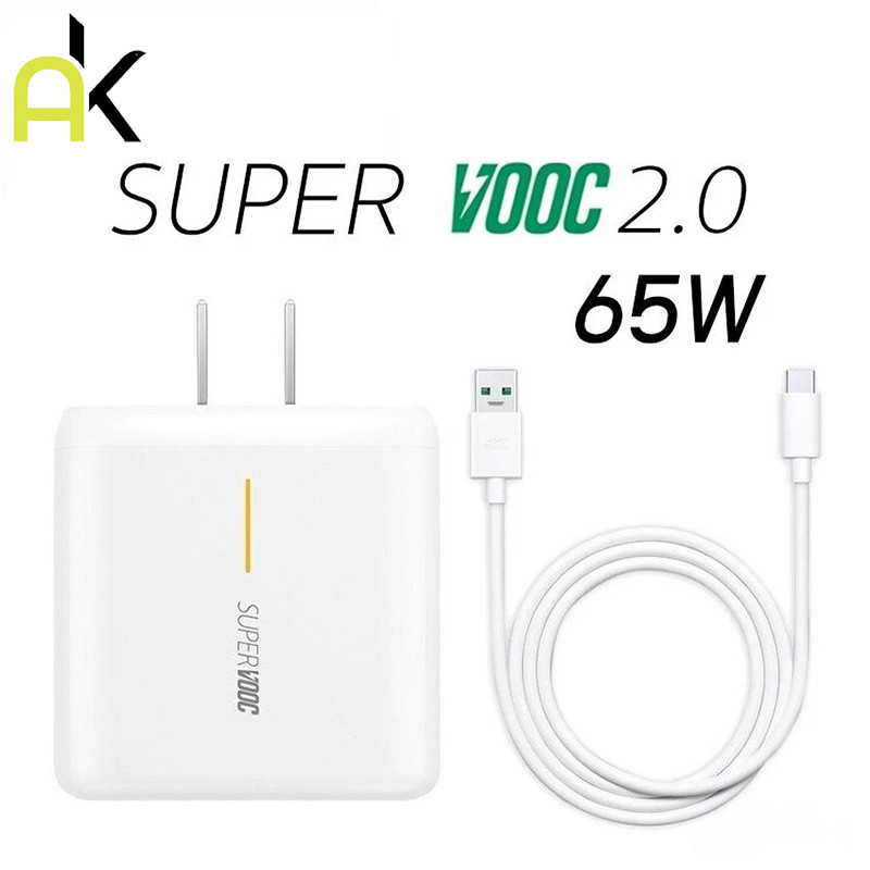 AK ชุดชาร์จออปโป้ OPPO Realme TYPE C 65W Super Vooc ของแท【หัวชาร์จ + สายชาร์จ 】