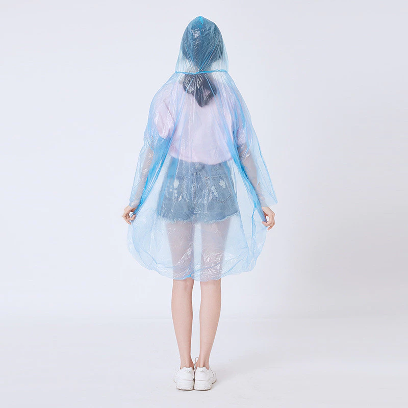 เสื้อกันฝนสีใส ชุดกันฝน เสื้อกันฝนแบบพกพา นผู้ใหญ่ ง่ายต่อการพกพาไม่กินพื้นที่ thumbnail 8