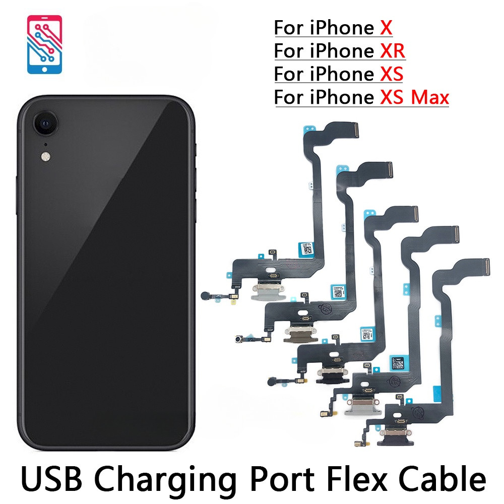 สายชาร์จ USB บอร์ดพอร์ต Flex สําหรับ iPhone X XR XS Max แท่นชาร์จพอร์ตขั้วต่อแผงชาร์จสายเคเบิล Flex