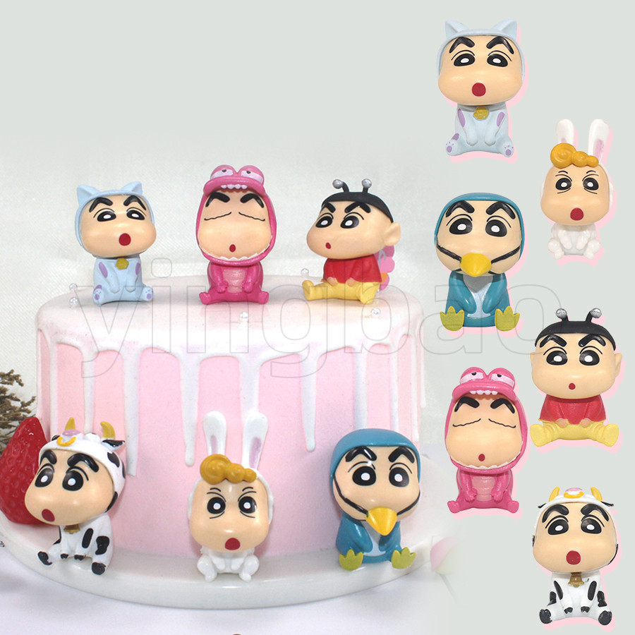 6 ชิ้น Kawaii Crayon Shin-Chan อะนิเมะรถของเล่นเดสก์ท็อปเครื่องประดับเค้ก topper เด็กน่ารักตุ๊กตาตกแต่งของเล่นของขวัญ