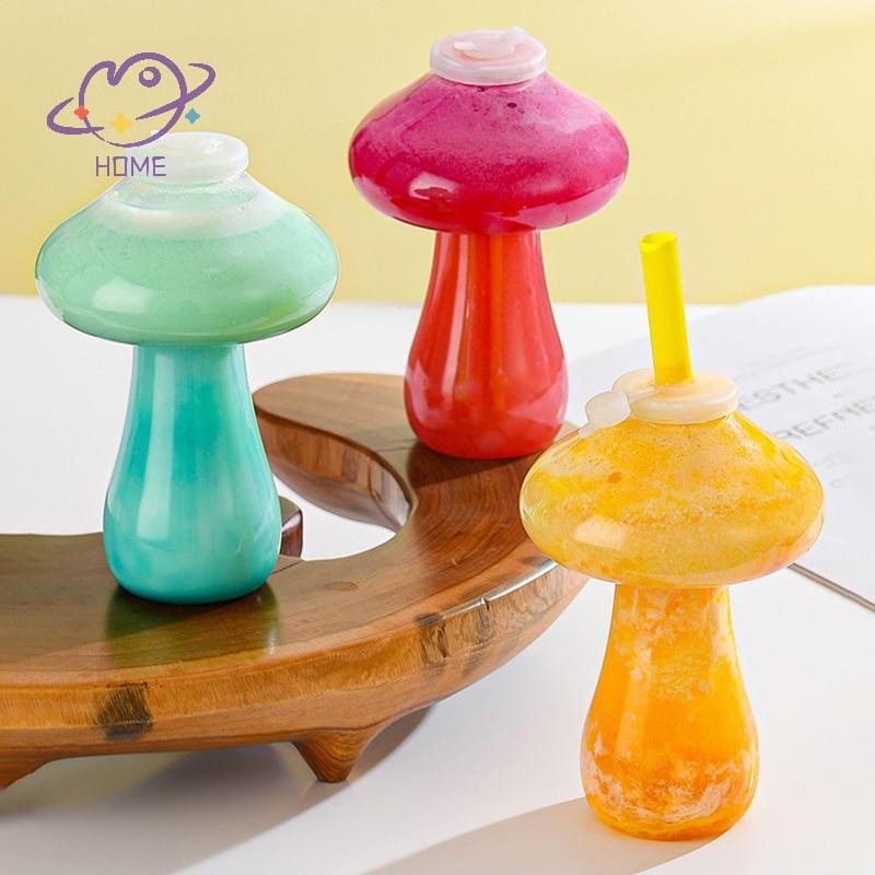 [mayhome] 1/3 ชิ้น Kawaii ขวดน้ําสําหรับนมชากาแฟน้ําผลไม้แบบพกพาถ้วยดื่มบ้านโปร่งใสคั้นน้ําเครื่องดื่มขวดเครื่องดื่ม {TH}