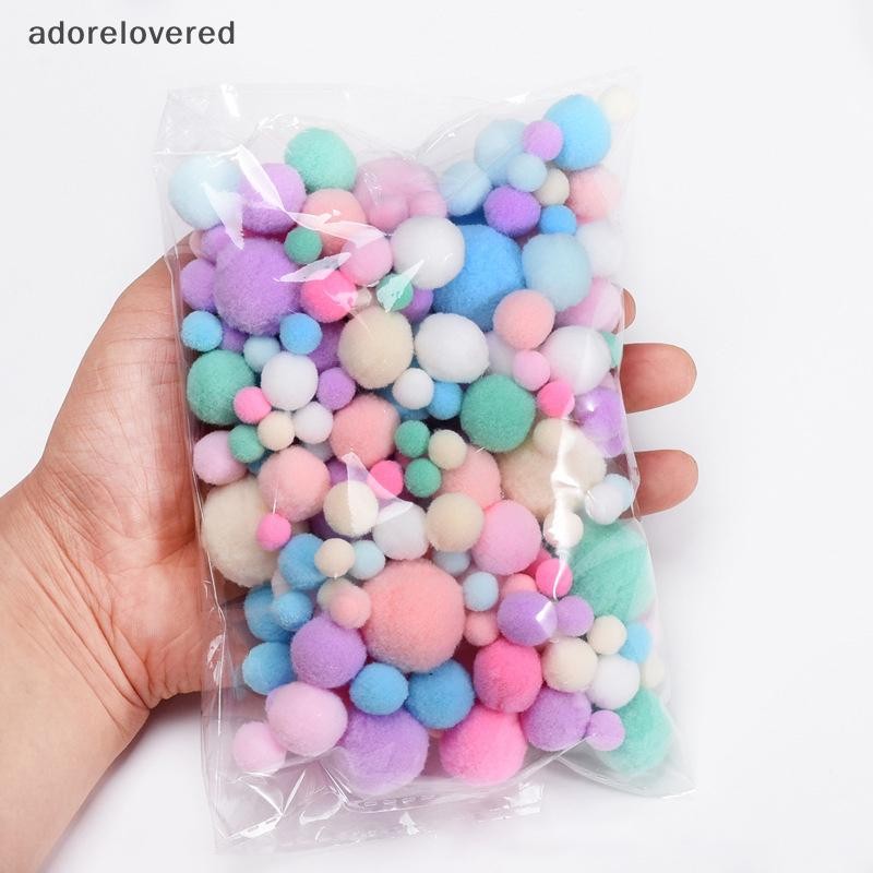 Adorelovered 200 ชิ้น/ล็อต 10-30 มม.Candy Color Pompom Fur Balls สีสัน Fluffy Pompoones Ball Furball สําหรับ DIY Handmade Carft ตกแต่งชิ้นส่วน gafds