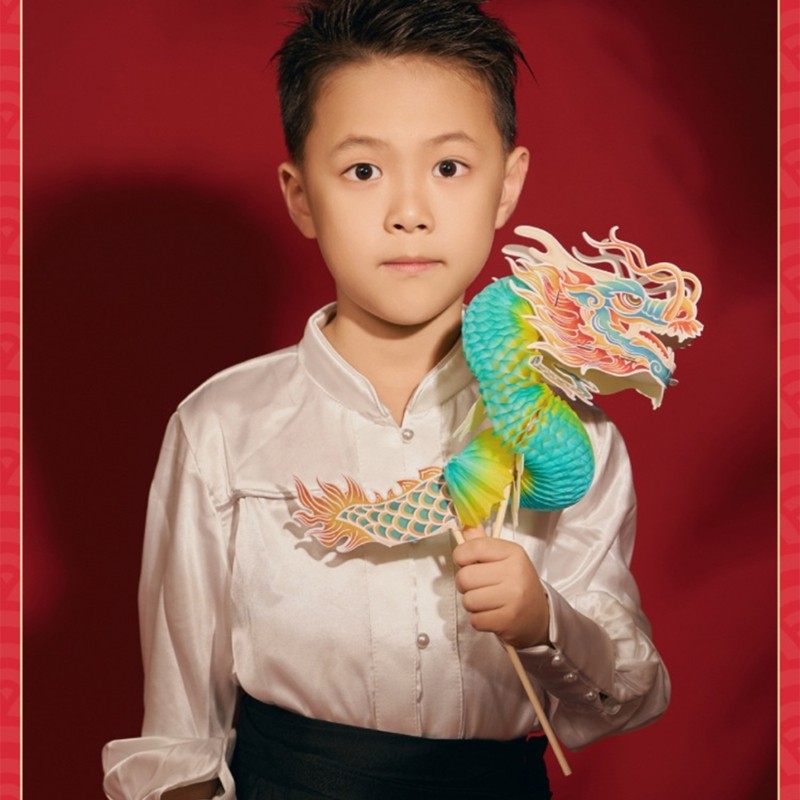 Mya 3D Dance Dragon Assembly ชุดของเล่นสําหรับเด็กวัยรุ่น Handmade จีนกระดาษหุ่นหัตถกรรมชุดสําหรับเทศกาลฤดูใบไม้ผลิ Party Supp ราคา ถูกที่สุด ดีลบีเคเค แกลเลอรีภาพที่ 3