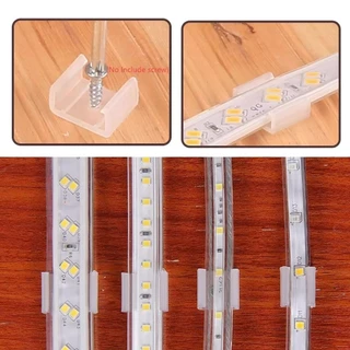 HIRASAWAYUI 100 ชิ้น LED Strip คลิปคงที่,พลาสติก 8-20 มม.ติดตั้งหัวเข็มขัด,โคมไฟผู้ถือติดตั้ง 220V ยืดหยุ่น COB 5050/5730/2835 โคมไฟติดผนังผู้ถือขั้วต่อ