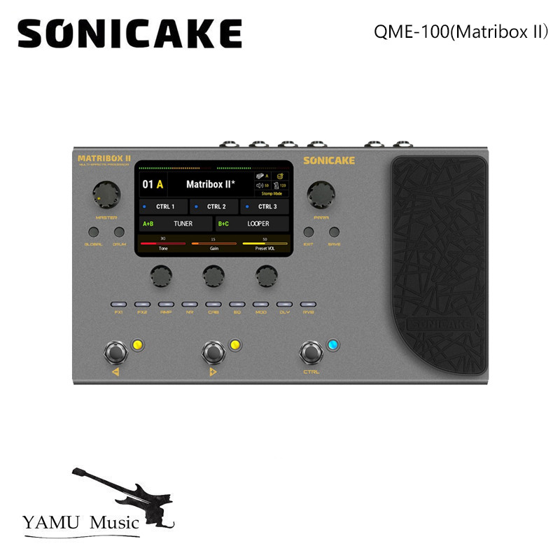 Sonicake Matribox II Multi Effects โปรเซสเซอร์พร้อม Expression เหยียบกีตาร์เบส Amp การสร้างแบบจําลอง