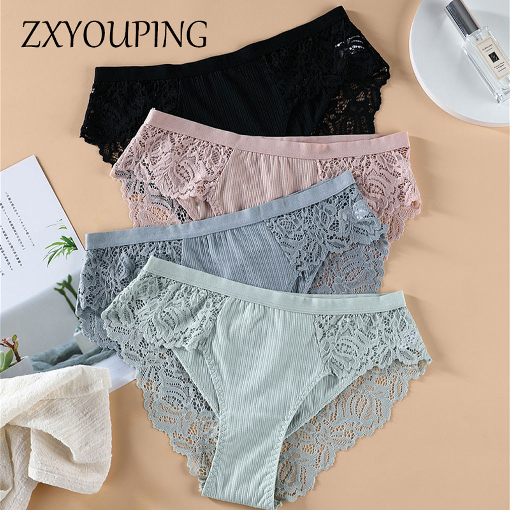 Zxyouping กางเกงชั้นในลูกไม้เซ็กซี่สําหรับผู้หญิงชุดตาข่ายกลวงโปร่งใสต่ําเอวชุดชั้นในชุดชั้นในชุดชั้