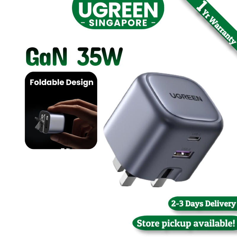 UGREEN 35W USB C Charger Nexode 2 Ports GaN II Fast Charger Block, PD3.0 Foldable Compact Charger fo