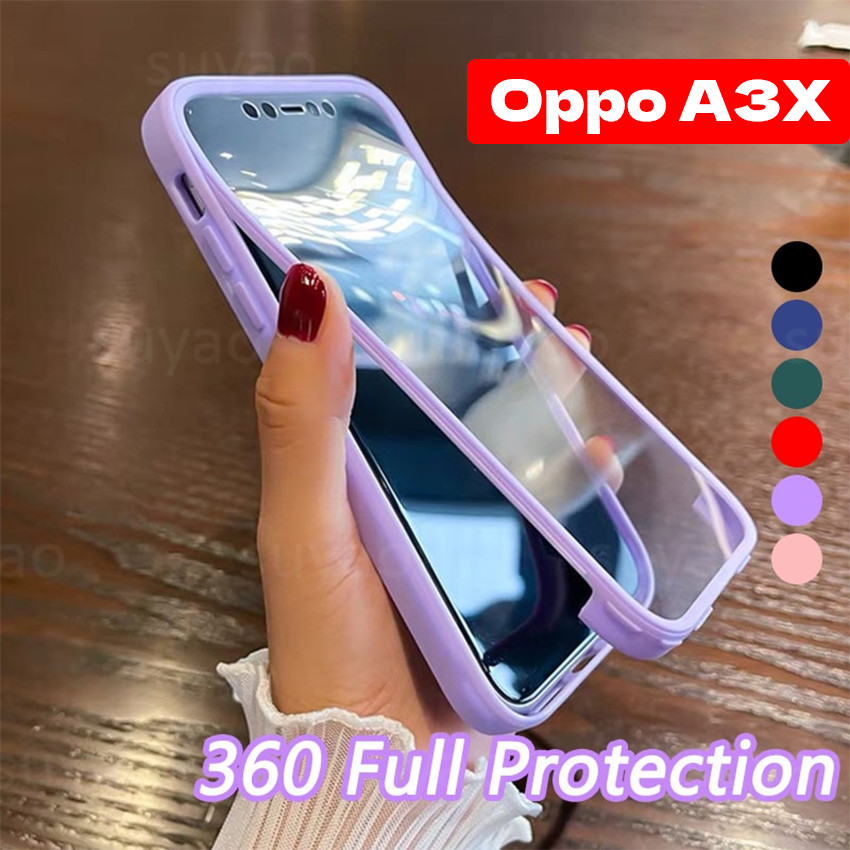 สําหรับOppo A6X A6T A6 Pro A5 A5i A3X A3 X A5X 2024 เคสโทรศัพท์Full Body 2 In 1 ปลอกสองด้านOppoA3X OppoA5Pro Protector 360 ด้านหน้า + ฝาหลังกันกระแทกนุ่ม