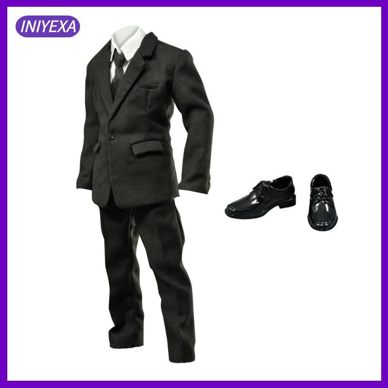 [Iniyexa] 1/6 Scale Chinese Tunic Suit and Shoes for 12 Inch Doll Toys, / Male Action Figure