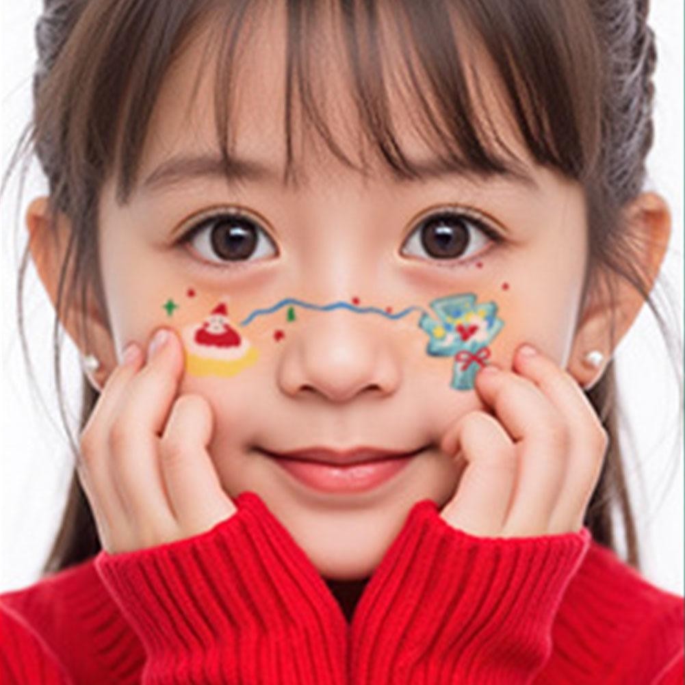 คริสมาสต์ใบหน้าน่ารักสติกเกอร์รอยสักชั่วคราวของผู้หญิงนุ่มหวานกันน้ําแต่งหน้าสติกเกอร์รอยสัก - รูปที่ 3