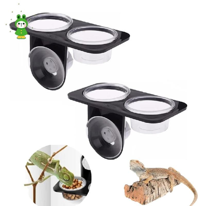 อาหารสัตว์เลื้อยคลานและถ้วยน้ํา Crested Gecko ถ้วยดูดสัตว์เลื้อยคลาน Feeding Cup Gecko Feeder เหมาะส