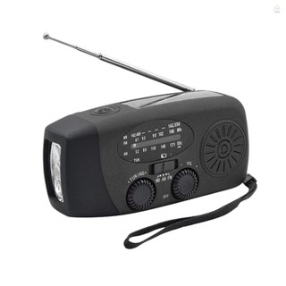 วิทยุมือหมุนฉุกเฉินพร้อมไฟฉาย LED สําหรับฉุกเฉิน AM/FM NOAA วิทยุสภาพอากาศแบบพกพา Dynamo วิทยุ 2000mAh Power Bank ชาร์จโทรศัพท์ USB ชาร์จและพลังงานแสงอาทิตย์สําหรับ Camp