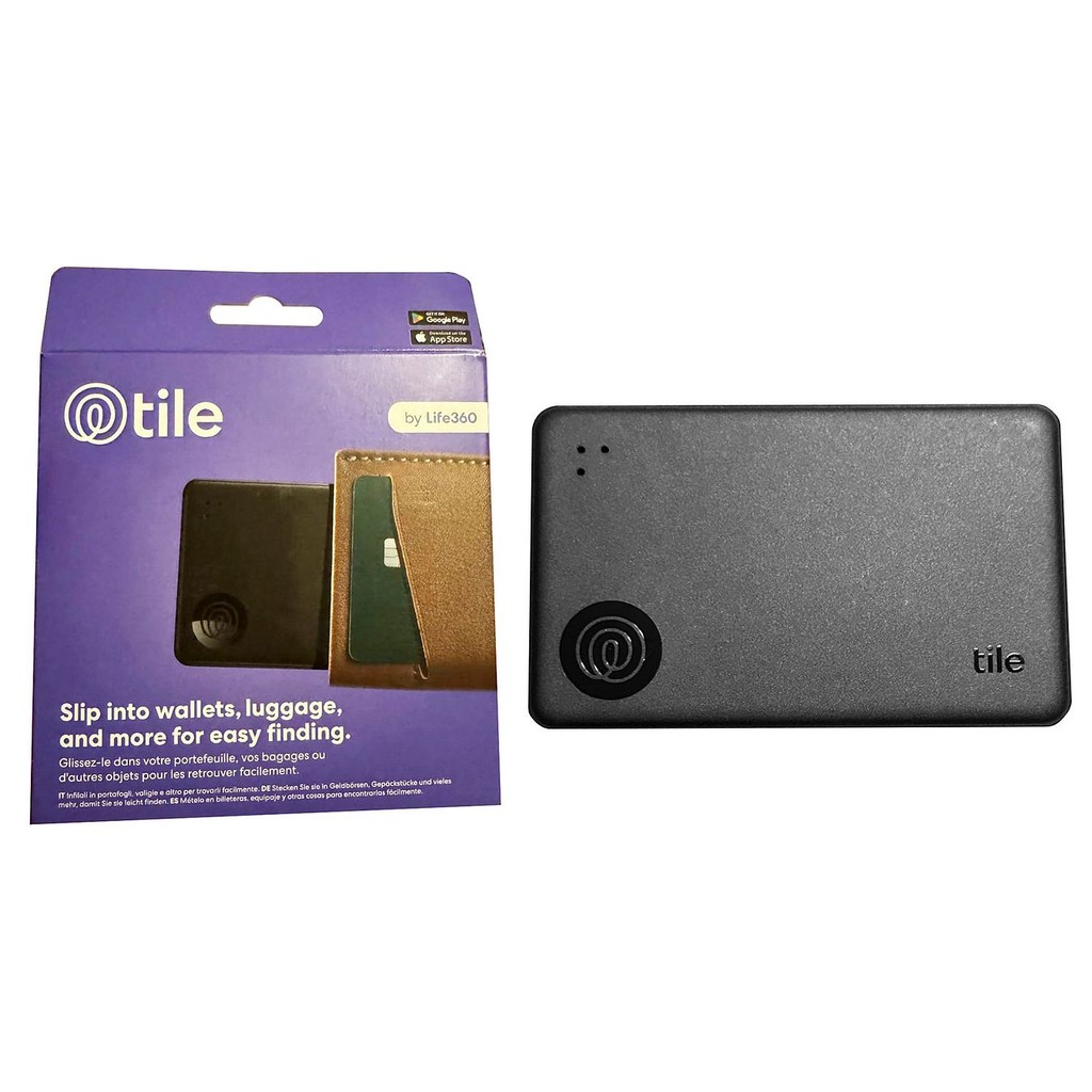 Tile by Life360 Slim 2024 Bluetooth Tracker (1 Pack, Black), RE-62011