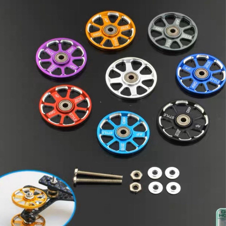 อุปกรณ์เสริมสำหรับรถขับเคลื่อนสี่ล้อ19mm สีกลวงอลูมิเนียมอัลลอยด์ล้อ Tamiya Series