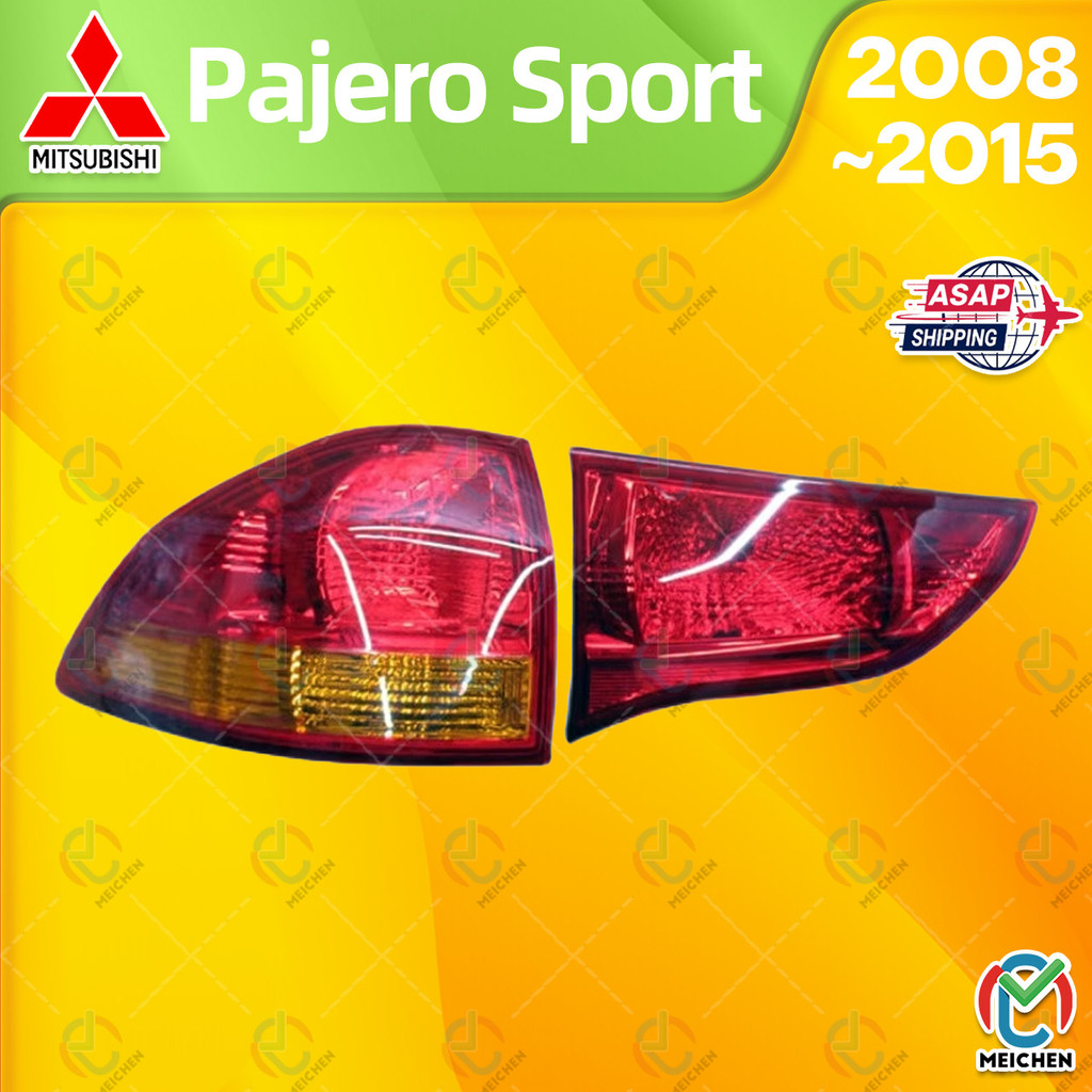 สําหรับ Mitsubishi Pajero Montero Sport 2008-2015 ไฟท้ายแต่ง พร้อมทับทิม ไฟเบรก ไฟสัญญาณเตือน Taillamp Taillight