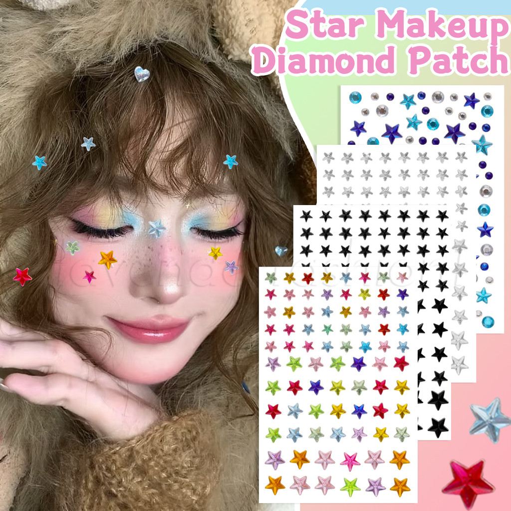ดาวแต่งหน้าเพชรแพทช์-อะคริลิ,ที่มีสีสัน,ทิ้ง- ทําเอง เพชรคริสตัลกาวตนเอง ง เอแคลส์-สําหรับเด็กสาวตกแต่ง-ประกาย พลอยเทียม สติก