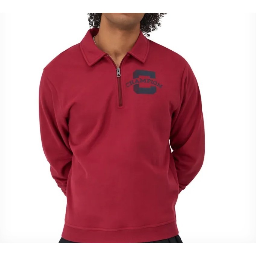 CHAMPION CLASSIC FLEECE QUARTER ZIP-เสื้อสเวตเชิ้ตแขนยาวสำหรับผู้ชาย#S2940 5864RB-CDC