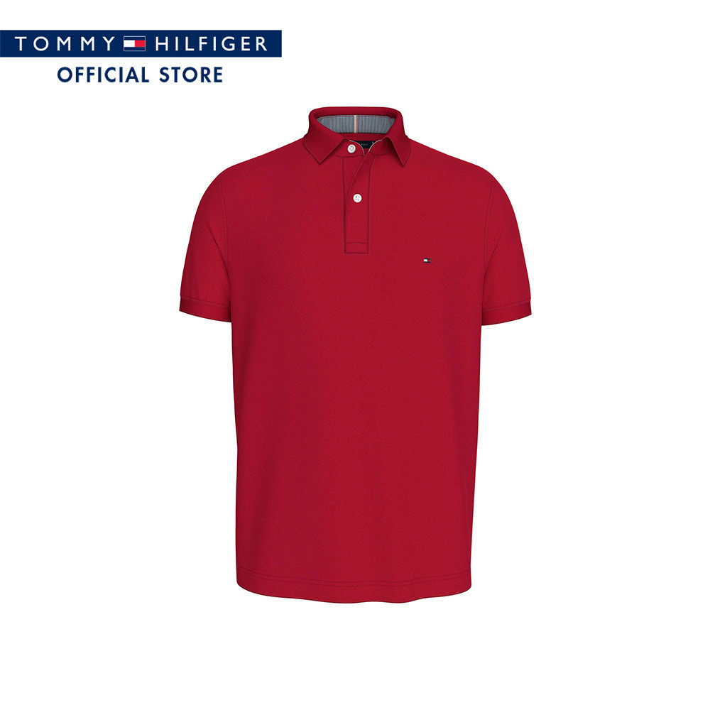 Tommy Hilfiger เสื้อโปโล ผู้ชาย รุ่น MW0MW22109 XLG - สีแดง ทรง Regular Fit