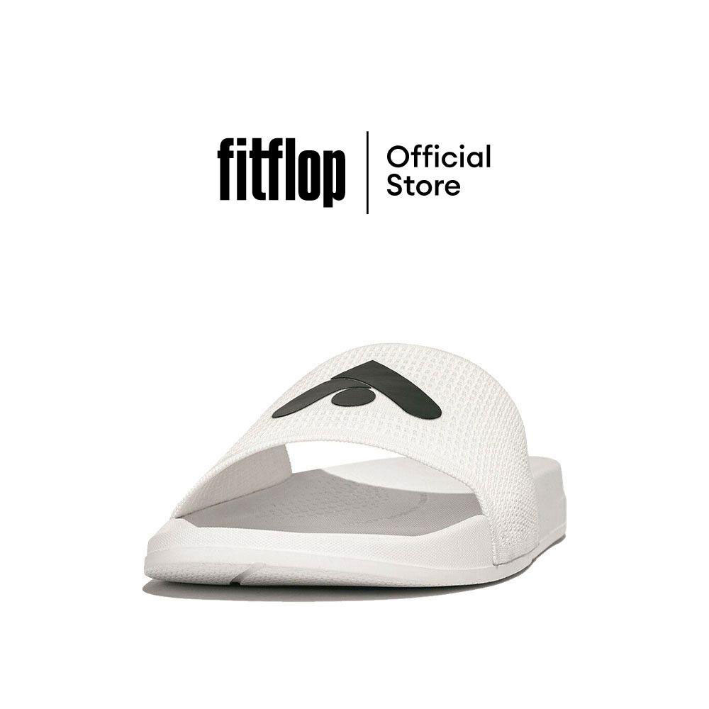FITFLOP IQUSHION ARROW KNIT SLIDES รองเท้าแตะผู้ชาย รุ่น GZ4-024 สี WHITE