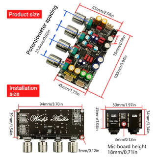 PCBFUN ZK AMP ปรีไมค์คาราโอเกะ แอมป์จิ๋วคาราโอเกะ ปรีไมค์แอมจิ๋ว ไมค์โครโฟน พรีเอฟเฟคบอร์ด DSP