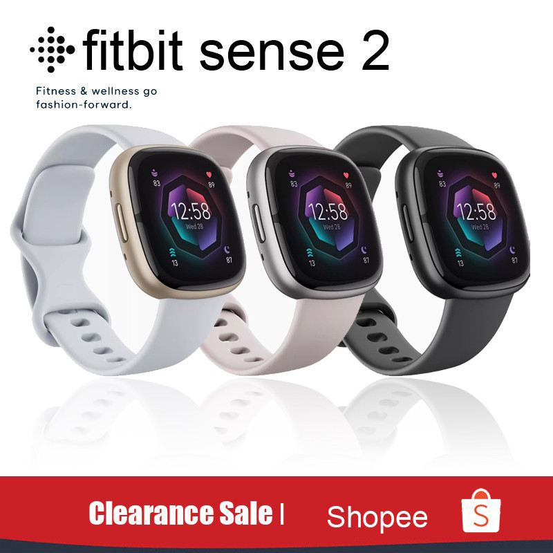 Fitbit Sense 2 GPS สมาร์ทวอทช์จอแสดงผล AMOLED ในตัวติดตาม GPS การติดตามการตรวจจับความเครียดกีฬาสายนาฬิกาอัจฉริยะ