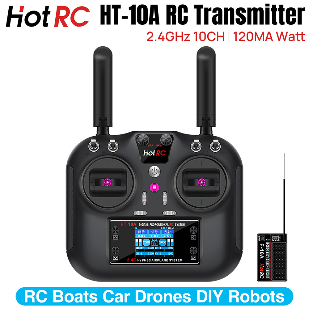HOTRC HT-10A Ten Channel Color Screen Remote Control Suitable For Remote Control Of Model Aircraft A