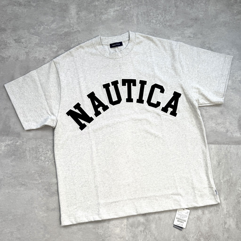 เสื้อยืดแขนสั้นพิมพ์ลายผ้าฝ้ายแท้ Nautica