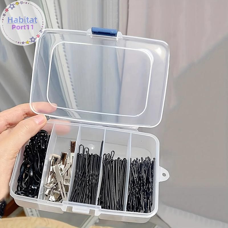 Habitatport Clear 5/6-grid กิ๊บติดผมพลาสติกแบบพกพากล่องเก็บเครื่องประดับอุปกรณ์เสริม Organizer อุปกรณ์การเดินทางในครัวเรือนพร้อมฝุ่น th