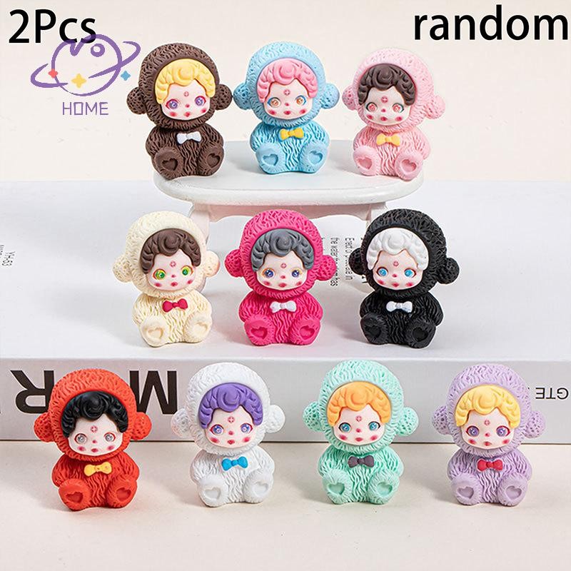 [mayhome] 2 ชิ้นน่ารักการ์ตูน Spirit Girl ตุ๊กตาเครื่องประดับ Surprise กระเป๋า Miniature Figurines Creative DIY อุปกรณ์ตกแต่งบ้านของขวัญ {TH}