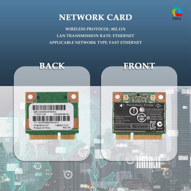 150mbps 2.4Ghz RT3290 802.11B/G ไร้สาย Wlan WIFI + บลูทูธ BT 3.0 Half Mini PCI-E Card สําหรับ CQ58 M6 4445S DV4 .paudnefth