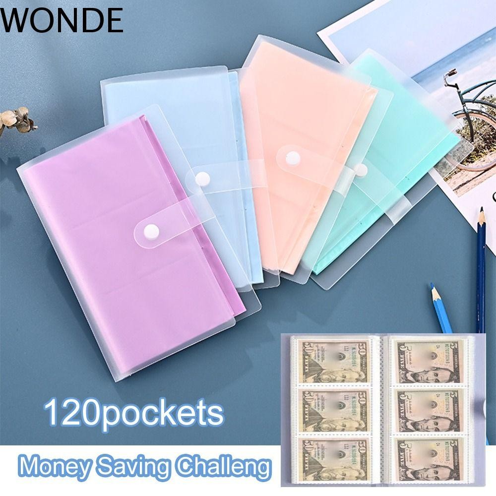 Wonde ท้าทายเงิน,สนุกทางเงินอัลบั้มเงินฝากออมทรัพย์ท้าทายหนังสือ,แบบพกพาฉีกขาดบัตรเงินสดโปร่งใส 120 กระเป๋า Binder Bills Collection