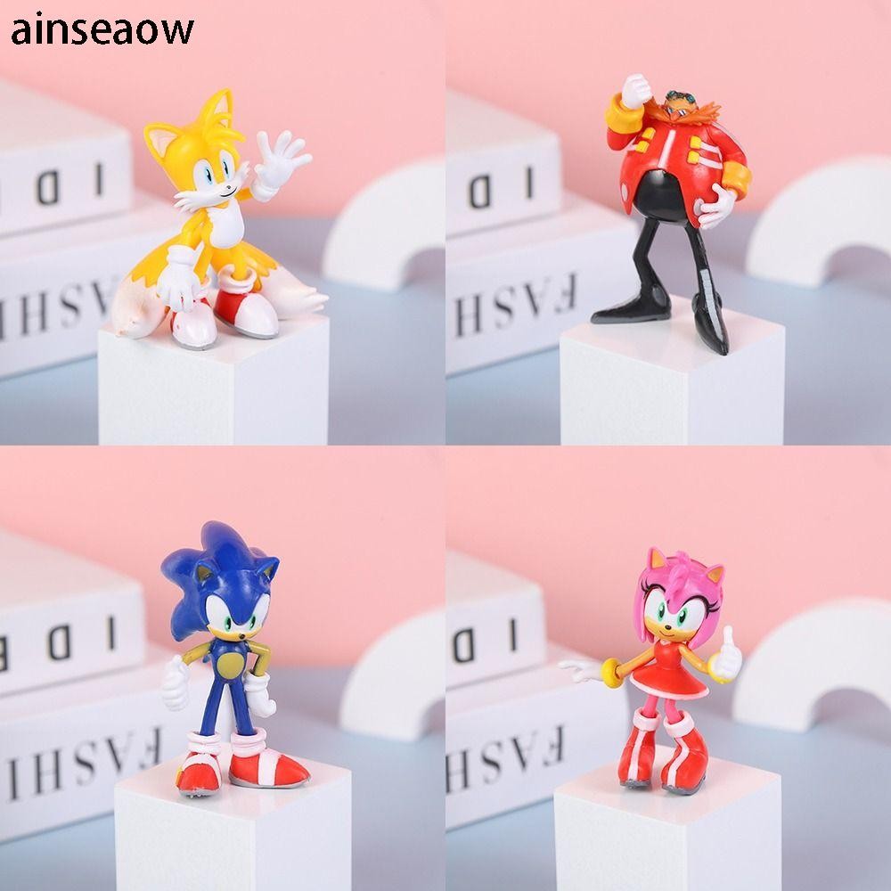 Ainseow โมเดลรูปการ์ตูน, ของเล่นตัวละครโซนิคสไตล์ Tide Play 6, ตุ๊กตาฟิกเกอร์ PVC น่ารัก
