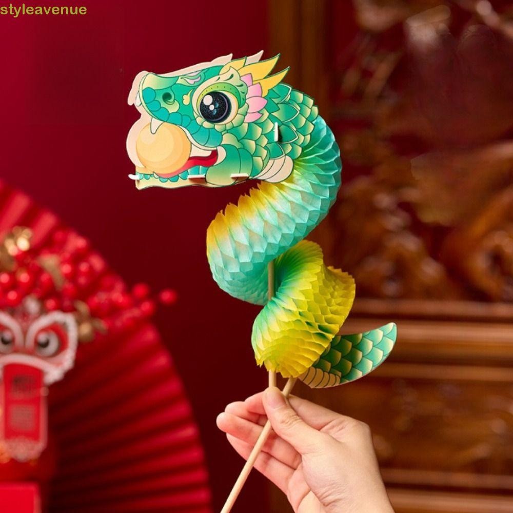 Styleavene Lion Dance 2025, จีน Tradition Jubilant Finger Lion Dance, Creative Mini Steric กระดาษงูของเล่น DIY เด็ก