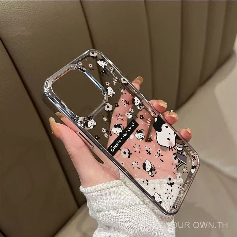 สีดำ H ello K Itty สำหรับ iPhone 13pro 7 8พลัส XS 12pro 13PROMAX 15พลัส16PROMAX 16pro se2020 xsmax 14pro X 11PROMAX 12PROMAX โทรศัพท์กรณี ku5d