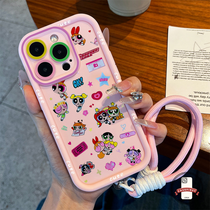 การ์ตูนสาวน่ารักนางฟ้าดูเดิลดวงตาอ่อนนุ่ม เคส IPhone 15 11 13 16 12 14 Pro Max X XS Max XR 15 6s 6 16 8 14 Plus SE 2020