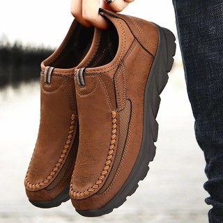 Leather Men Casual Shoes Loafers Work Shoes Sneakers Fashion Handmade Breathable Slip on Driving Shoes Plus Size 39-48
