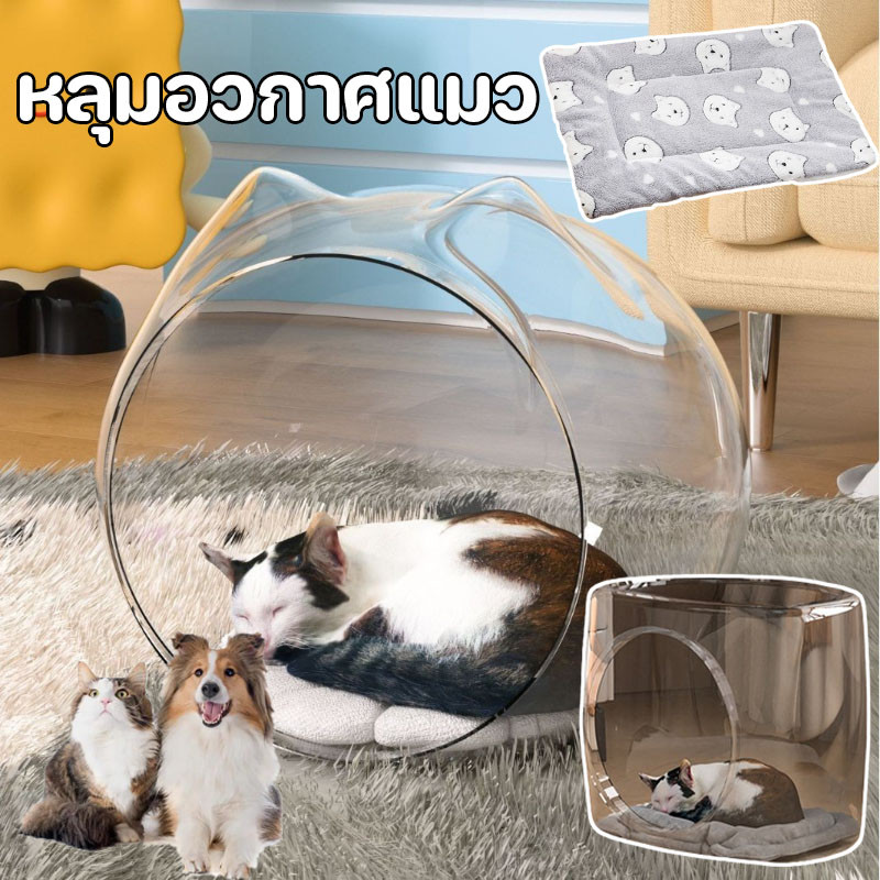 (พร้อมส่ง) โดมอะคริลิค หลุมอวกาศแมว สำหรับบ้านแมว แบบใส แคปซูลอวกาศ