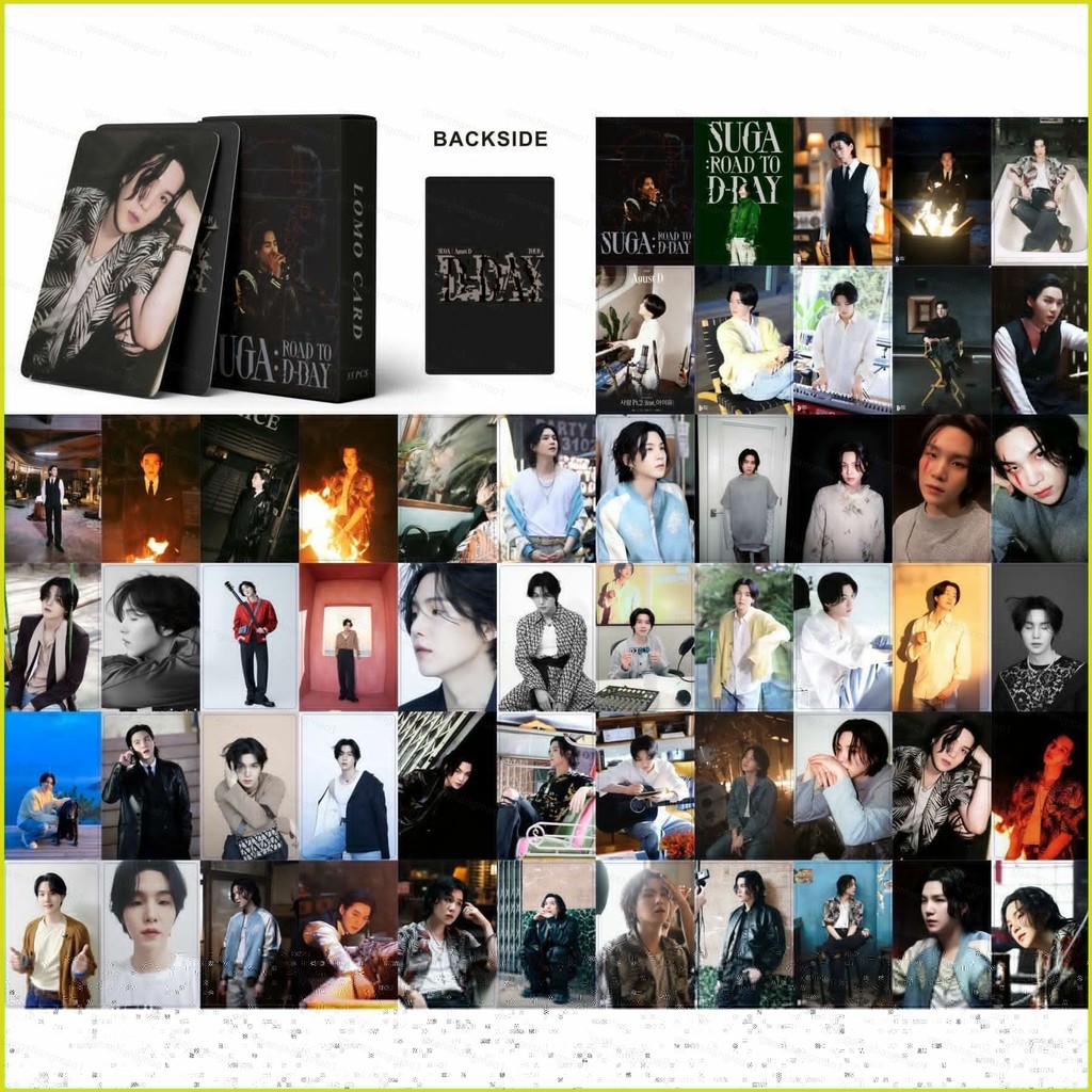 PS1 55 ชิ้น/เซ็ต BTS SUGA การ์ด LOMO SUGA แผนที่วันที่ D อัลบั้มโปสการ์ดคอลเลกชัน KPOP Periphery SP1