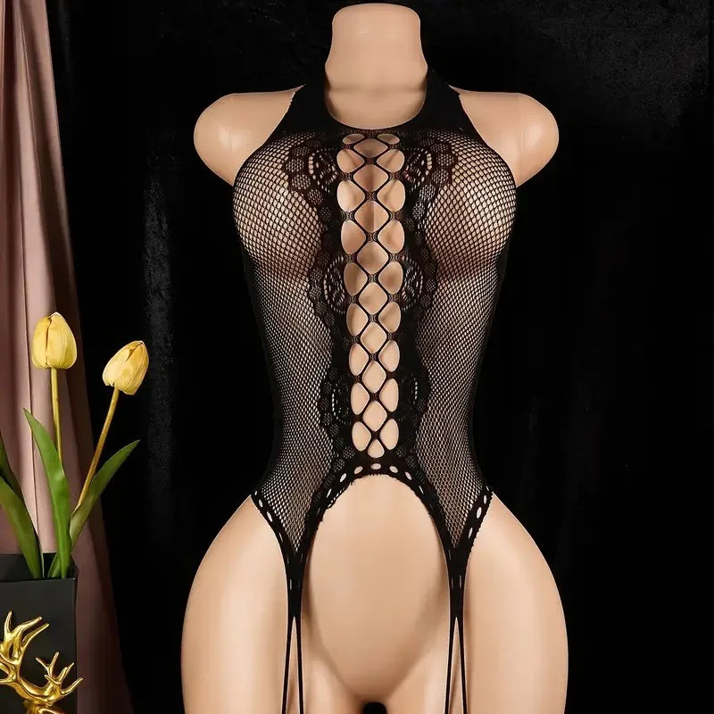 ชุดชั้นในเซ็กซี่ Body Stocking, จั๊มสูทตาข่ายคล้องคอ, ชุดชั้นในเซ็กซี่ของผู้หญิง, จั๊มสูท/รัดรูปเซ็กซี่