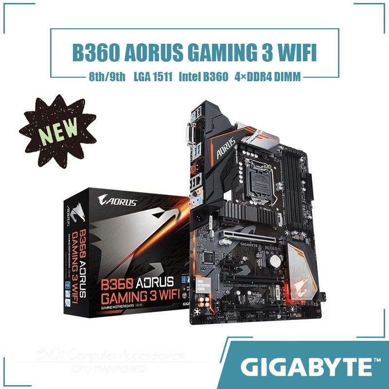 [ใหม่] Gigabyte B360 AORUS GAMING 3 เมนบอร์ด WIFI 4DDR4 DIMM LGA1151 เดสก์ท็อปเมนบอร์ด