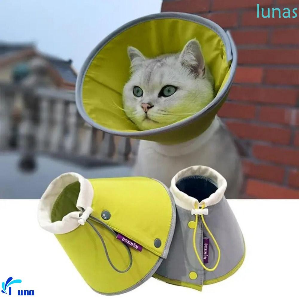 LUNASOL Cat Cone Collar, ปรับ Anti-bite Elizabethan Collars, Comfy น้ําหนักเบา Anti Scratch Breathable Cat Wound Recovery Sleeve Recovery