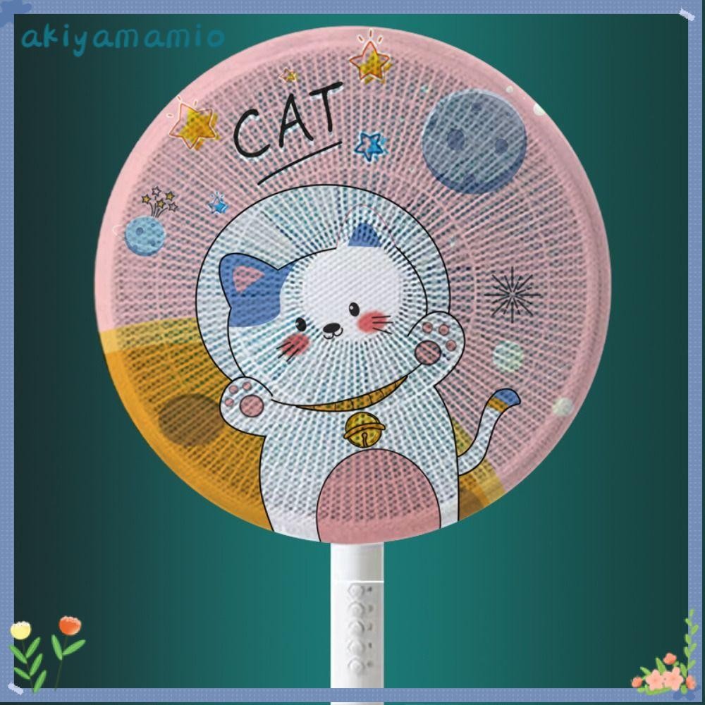 อากิยามามิโอะ ฝาครอบป้องกันพัดลม,16-18นิ้วเด็กยามนิ้วปกพัดลมไฟฟ้า,เด็กเด็กป้องกันการหนีบพัดลมกลมไฟฟ้าการ์ตูนรูปแบบตาข่ายพัดลมครอบคลุม