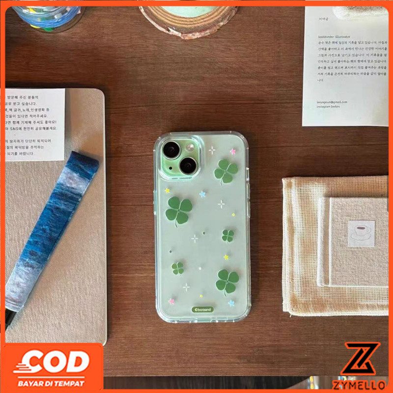 เข้ากันได้กับ Iphone 16 Pro Max Iphone 13 Iphone 11 Fresh Star Four-Leaf Clover เคสโทรศัพท์ TPU กันกระแทก - รูปที่ 3